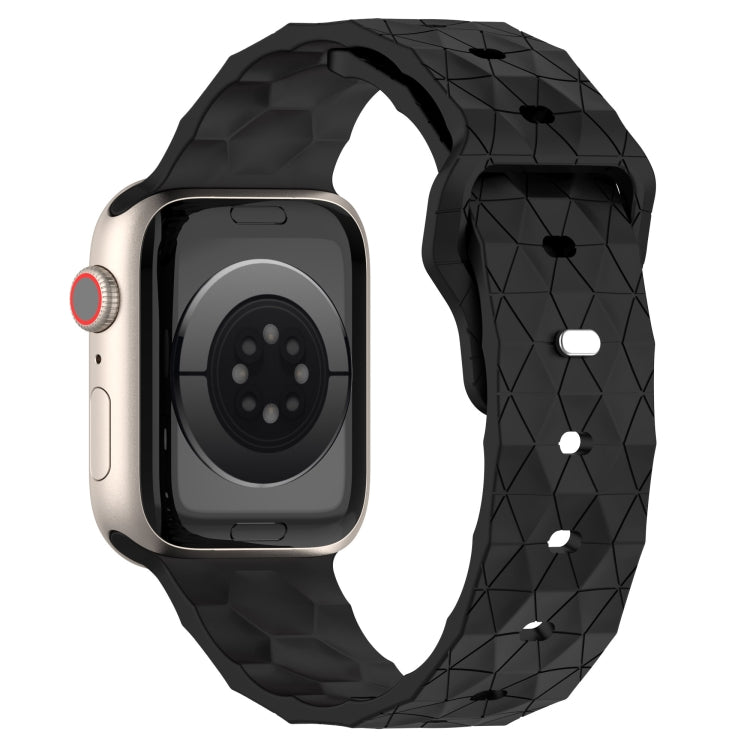 Football Texture Silicone Watch Band For Apple Watch 8 41mm(Black) - Watch Bands by PMC TechLife | Online Shopping South Africa | PMC TechLife
