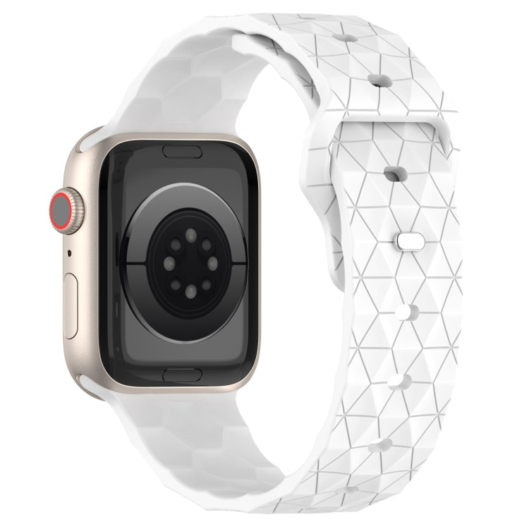 Football Texture Silicone Watch Band For Apple Watch 8 45mm(White) - Watch Bands by PMC TechLife | Online Shopping South Africa | PMC TechLife