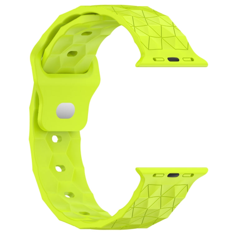 Football Texture Silicone Watch Band For Apple Watch 8 45mm(Limes Green) - Watch Bands by PMC Jewellery | Online Shopping South Africa | PMC Jewellery