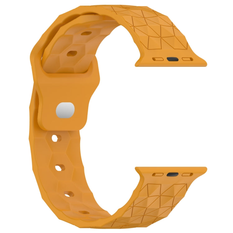 Football Texture Silicone Watch Band For Apple Watch 7 41mm(Yellow) - Watch Bands by PMC Jewellery | Online Shopping South Africa | PMC Jewellery