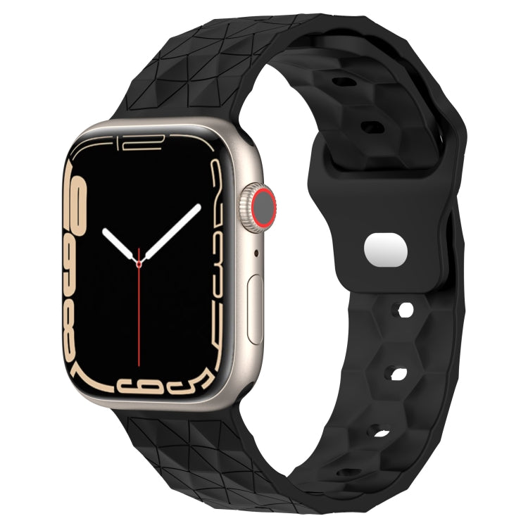 Football Texture Silicone Watch Band For Apple Watch 7 45mm(Black) - Watch Bands by PMC Jewellery | Online Shopping South Africa | PMC Jewellery