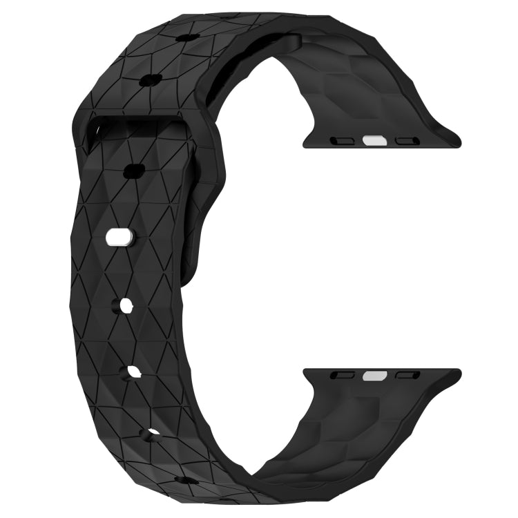 Football Texture Silicone Watch Band For Apple Watch 7 45mm(Black) - Watch Bands by PMC TechLife | Online Shopping South Africa | PMC TechLife