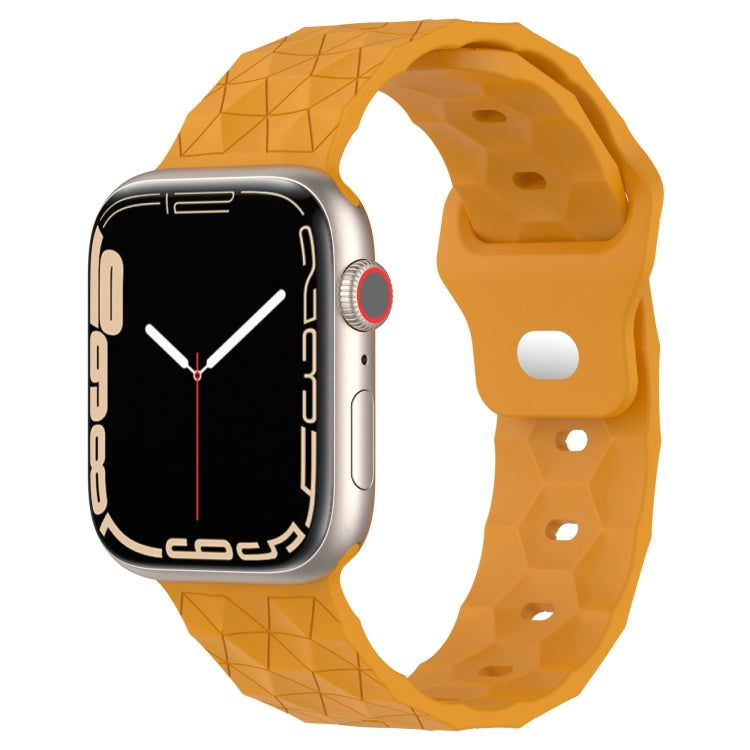 Football Texture Silicone Watch Band For Apple Watch 4 44mm(Yellow) - Watch Bands by PMC Jewellery | Online Shopping South Africa | PMC Jewellery