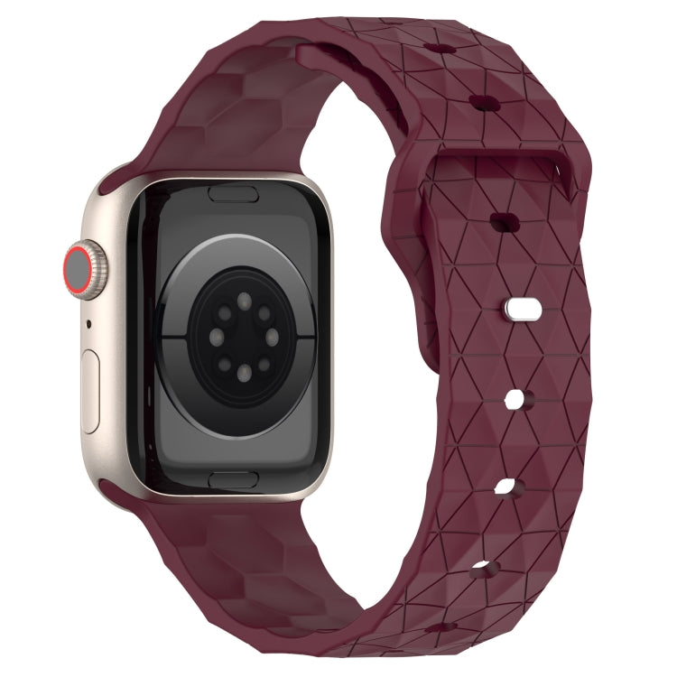 Football Texture Silicone Watch Band For Apple Watch 42mm(Wine Red) - Watch Bands by PMC Jewellery | Online Shopping South Africa | PMC Jewellery