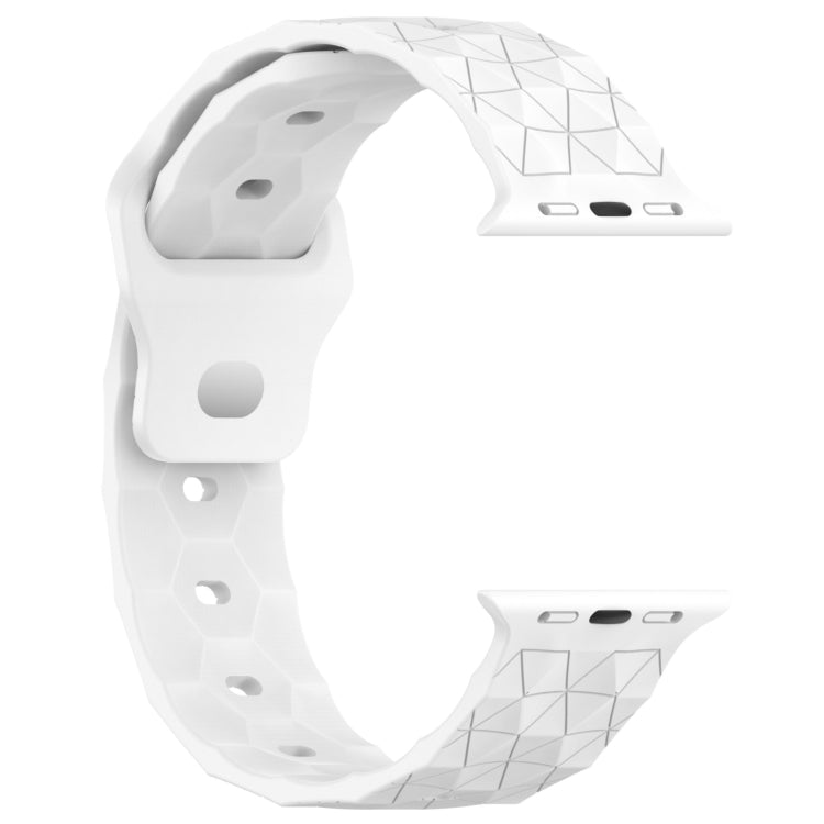 Football Texture Silicone Watch Band For Apple Watch 9 45mm(White) - Watch Bands by PMC TechLife | Online Shopping South Africa | PMC TechLife