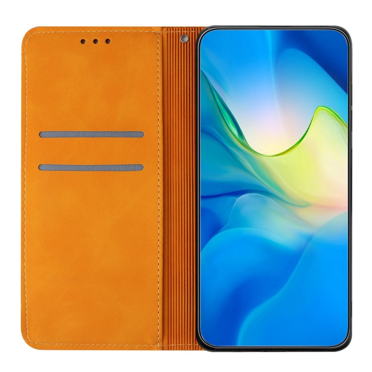 For Samsung Galaxy A42 5G Ethnic Embossed Adsorption Leather Phone Case(Yellow) - free shipping - PMC TechLife - Order now!