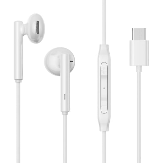 JOYRO0M JR-EC05 Type-C Half In-Ear Wired Earphone, Length: 1.2m(White) - Type-C Earphone by JOYROOM | Online Shopping South Africa | PMC Jewellery