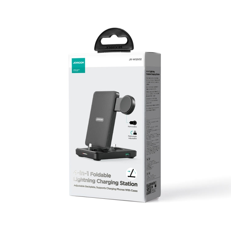 JOYROOM JR-WQS02 4 in 1 Wireless Charging Stand For iPhone / AirPods / Apple Watch Series(Black) - Wireless Charger by JOYROOM | Online Shopping South Africa | PMC Jewellery