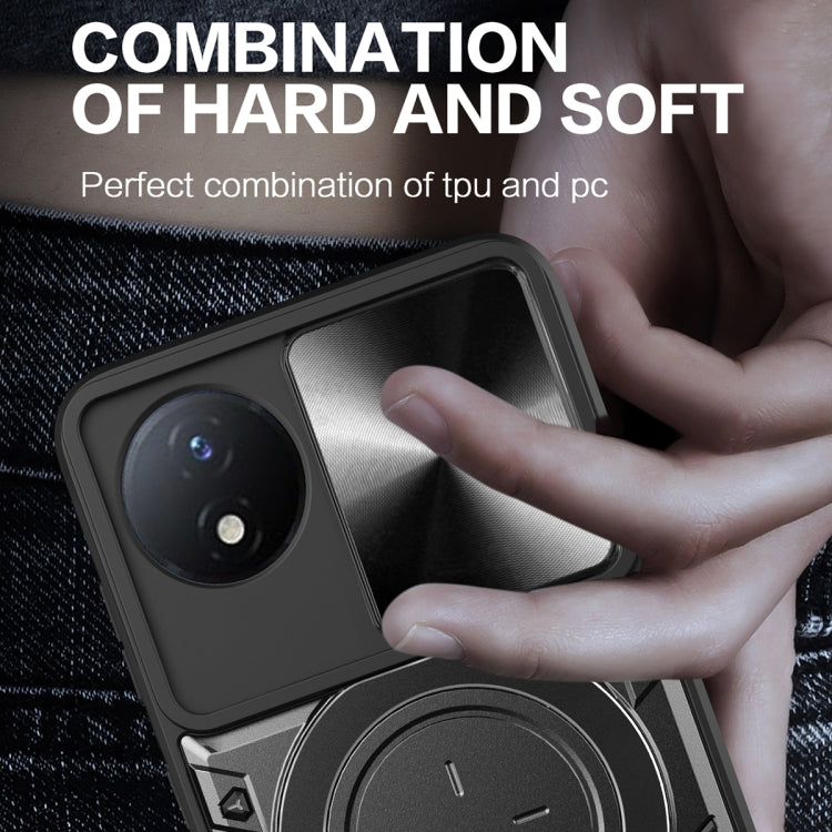 For Xiaomi Poco X4 Pro 5G CD Texture Sliding Camshield Magnetic Holder Phone Case(Red) - free shipping - PMC TechLife - Order now!