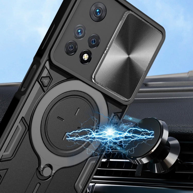 For Xiaomi Redmi Note 11 Pro CD Texture Sliding Camshield Magnetic Holder Phone Case(Silver) - free shipping - PMC TechLife - Order now!
