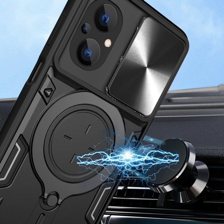 For Xiaomi Poco M5 5G CD Texture Sliding Camshield Magnetic Holder Phone Case(Blue) - free shipping - PMC TechLife - Order now!
