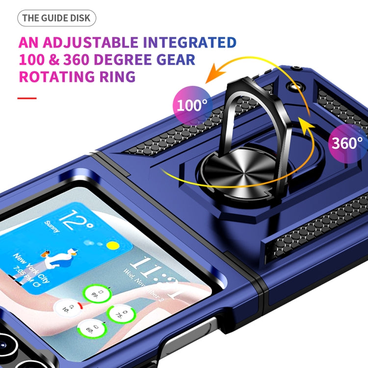 For Samsung Galaxy Z Flip5 Shockproof TPU + PC Phone Case with Holder(Blue) - free shipping - PMC TechLife - Order now!
