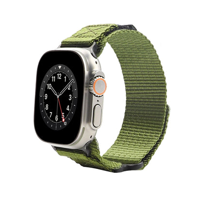 Nylon Two Section Watch Band For Apple Watch Ultra 49mm(Dark Green) - Watch Bands by PMC Jewellery | Online Shopping South Africa | PMC Jewellery