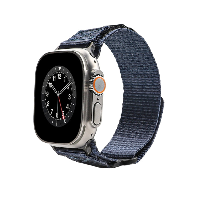Nylon Two Section Watch Band For Apple Watch 8 41mm(Blue) - Watch Bands by PMC TechLife | Online Shopping South Africa | PMC TechLife