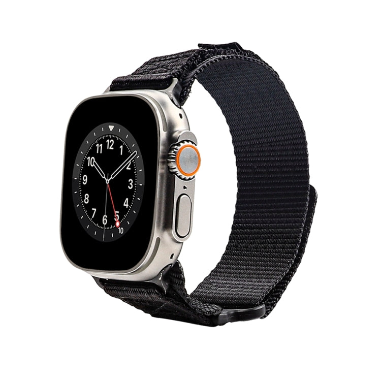 Nylon Two Section Watch Band For Apple Watch 8 45mm(Black) - Watch Bands by PMC TechLife | Online Shopping South Africa | PMC TechLife