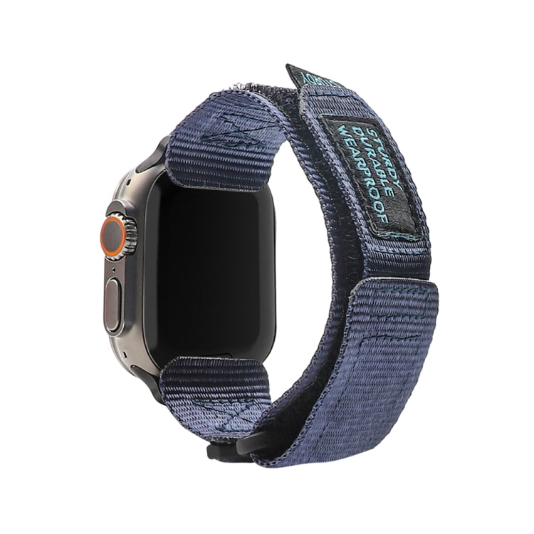 Nylon Two Section Watch Band For Apple Watch 8 45mm(Blue) - Watch Bands by PMC Jewellery | Online Shopping South Africa | PMC Jewellery