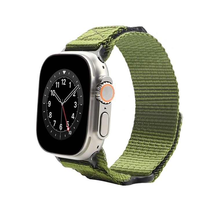 Nylon Two Section Watch Band For Apple Watch 8 45mm(Dark Green) - Watch Bands by PMC TechLife | Online Shopping South Africa | PMC TechLife