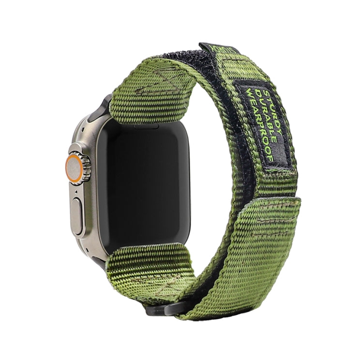 Nylon Two Section Watch Band For Apple Watch 8 45mm(Dark Green) - Watch Bands by PMC TechLife | Online Shopping South Africa | PMC TechLife