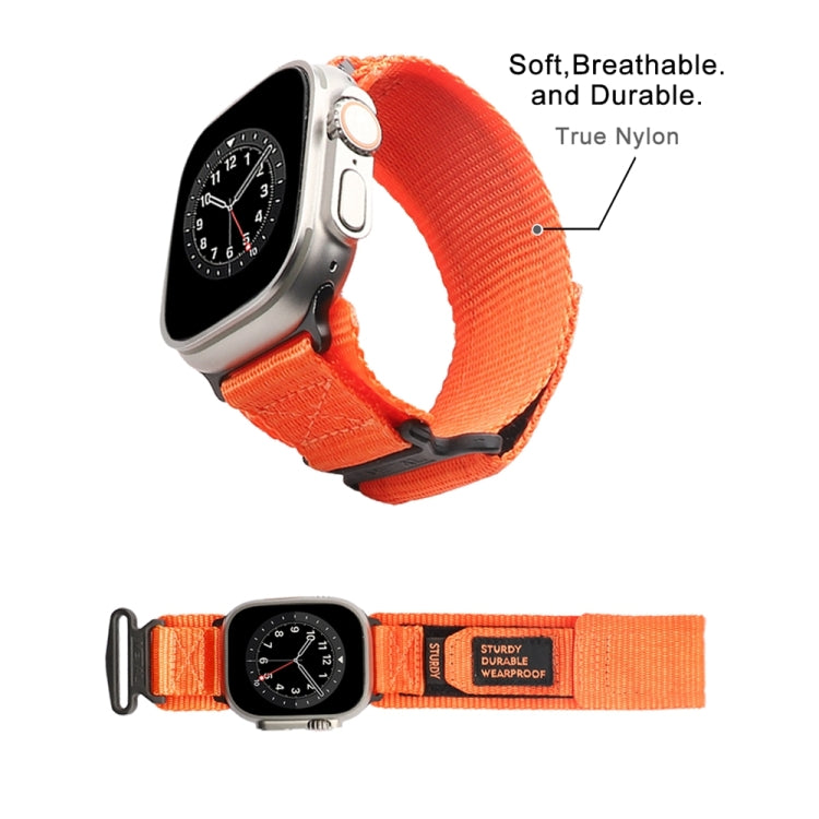 Nylon Two Section Watch Band For Apple Watch 7 41mm(Orange) - Watch Bands by PMC TechLife | Online Shopping South Africa | PMC TechLife