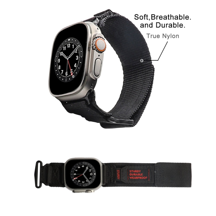 Nylon Two Section Watch Band For Apple Watch 7 41mm(Black) - Watch Bands by PMC TechLife | Online Shopping South Africa | PMC TechLife