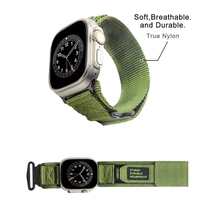 Nylon Two Section Watch Band For Apple Watch SE 40mm(Dark Green) - Watch Bands by PMC TechLife | Online Shopping South Africa | PMC TechLife