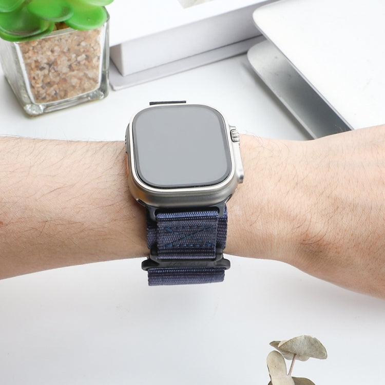 Nylon Two Section Watch Band For Apple Watch SE 44mm(Blue) - Watch Bands by PMC TechLife | Online Shopping South Africa | PMC TechLife
