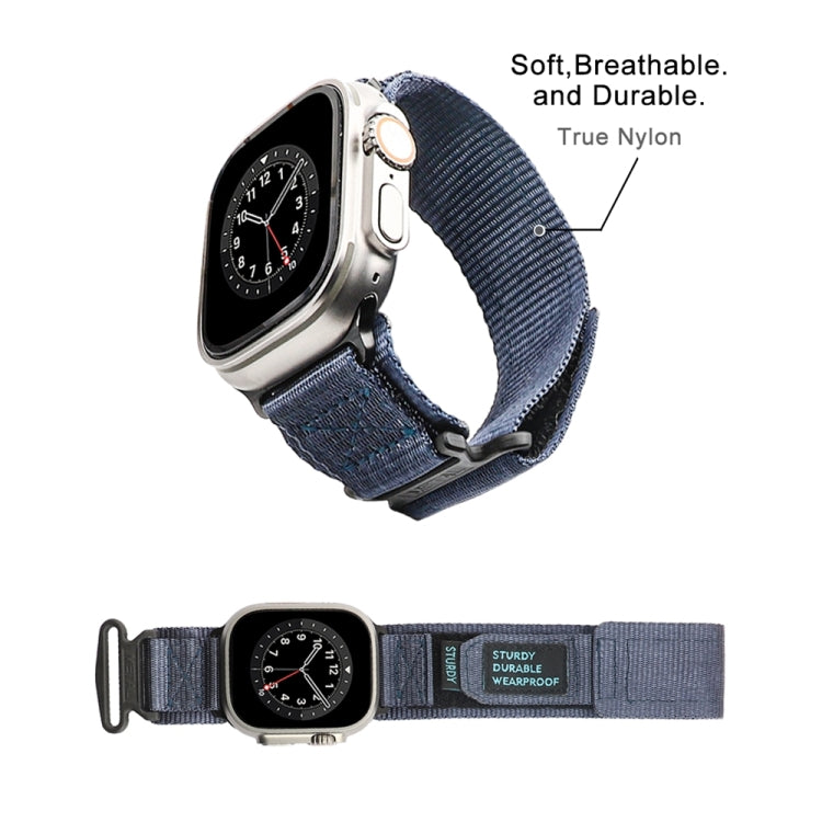 Nylon Two Section Watch Band For Apple Watch 5 44mm(Blue) - Watch Bands by PMC TechLife | Online Shopping South Africa | PMC TechLife