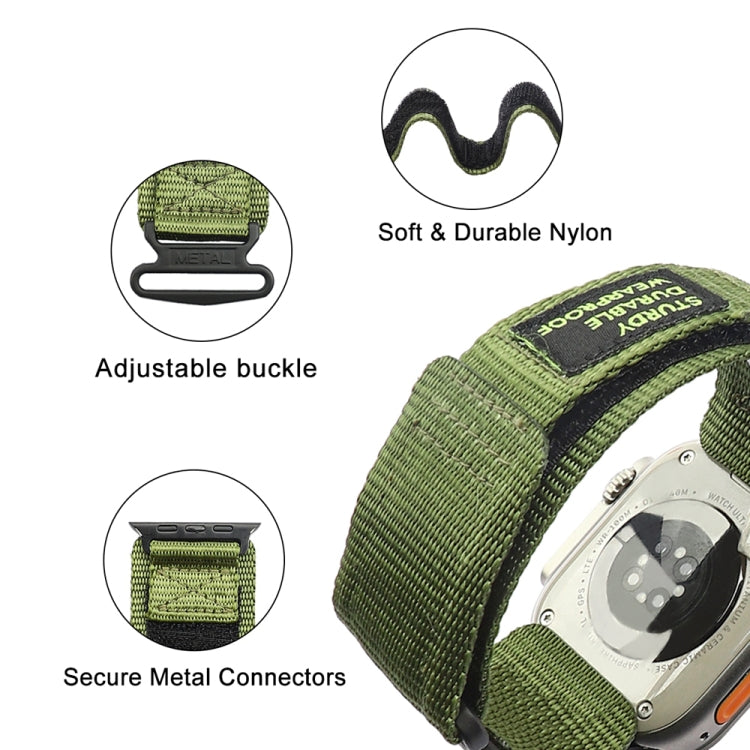 Nylon Two Section Watch Band For Apple Watch 5 40mm(Dark Green) - Watch Bands by PMC TechLife | Online Shopping South Africa | PMC TechLife