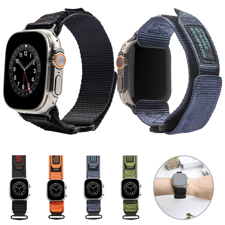 Nylon Two Section Watch Band For Apple Watch 6 44mm(Black) - Watch Bands by PMC TechLife | Online Shopping South Africa | PMC TechLife