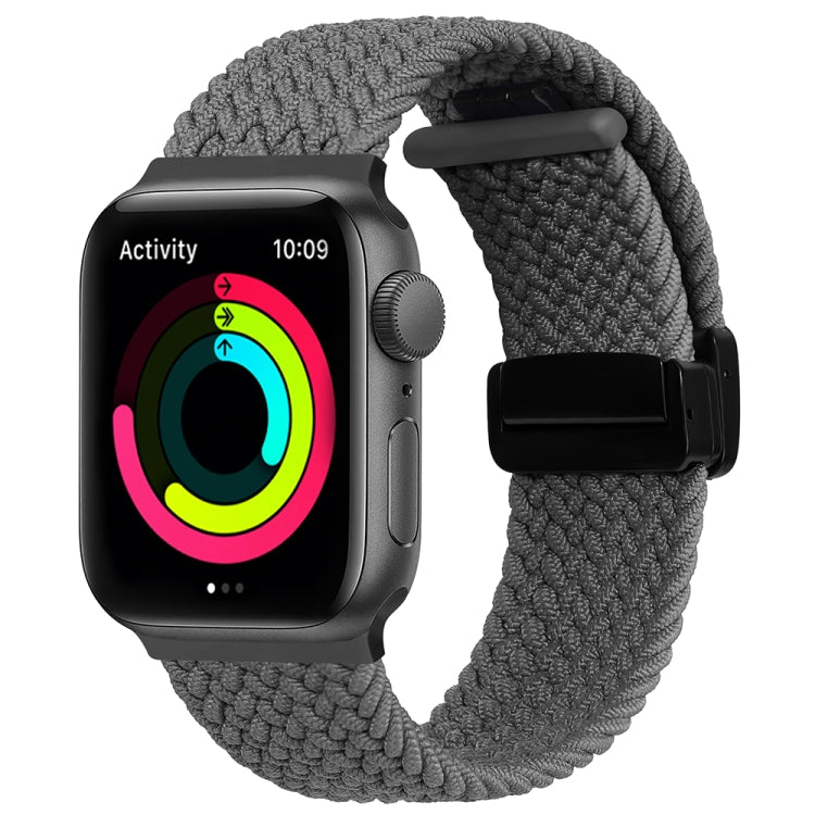 Magnetic Fold Clasp Woven Watch Band For Apple Watch 6 44mm(Grey) - Watch Bands by PMC TechLife | Online Shopping South Africa | PMC TechLife