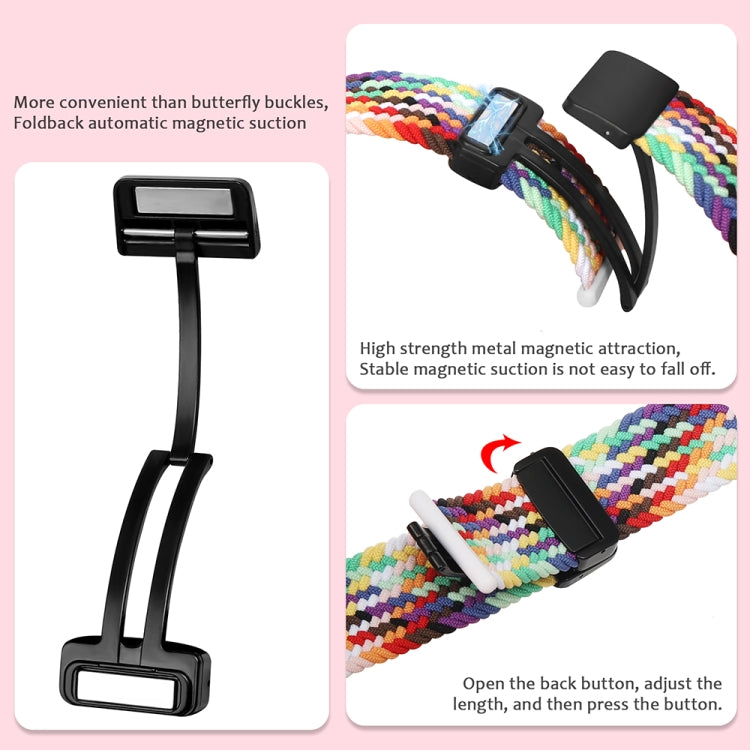 Magnetic Fold Clasp Woven Watch Band For Apple Watch 6 44mm(Rainbow Color) - Watch Bands by PMC Jewellery | Online Shopping South Africa | PMC Jewellery