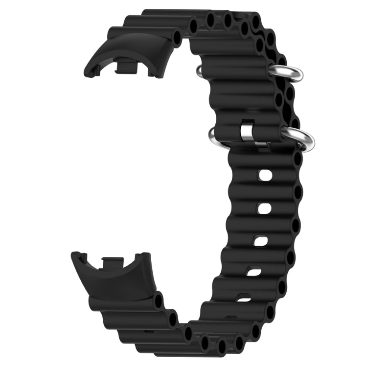 For Xiaomi Mi Band 8 Ocean Silicone Watch Band(Black) - Watch Bands by PMC TechLife | Online Shopping South Africa | PMC TechLife