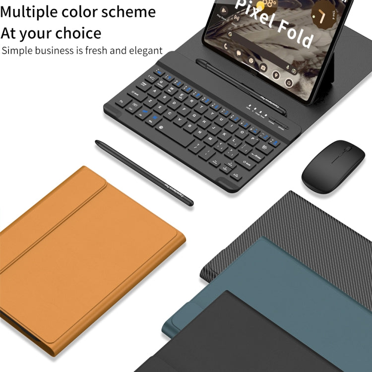 For Google Pixel Fold GKK Gear Adjustment Bluetooth Keyboard Leather Case with Pen + Keyboard + Mouse + Case(Black) - Google Cases by GKK | Online Shopping South Africa | PMC Jewellery