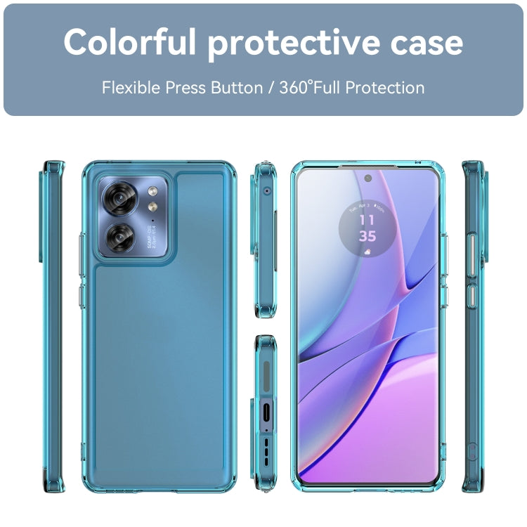 For Motorola Edge 40 Candy Series TPU Phone Case(Transparent Blue) - Motorola Cases by PMC Jewellery | Online Shopping South Africa | PMC Jewellery