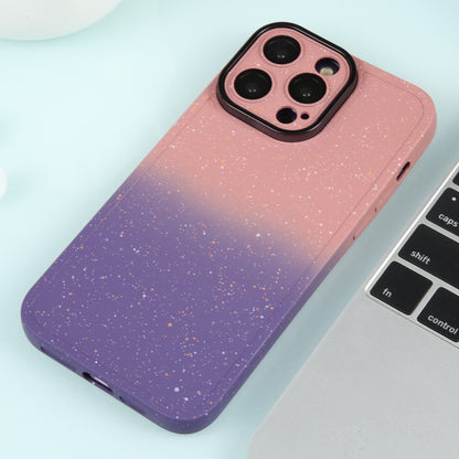 For iPhone 13 Pro Max Gradient Starry Silicone Phone Case with Lens Film(Pink Purple) - iPhone 13 Pro Max Cases by PMC Jewellery | Online Shopping South Africa | PMC Jewellery