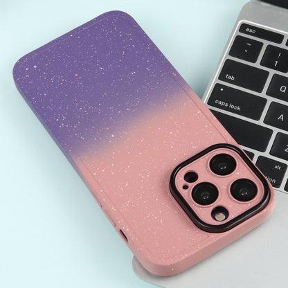 For iPhone 13 Pro Max Gradient Starry Silicone Phone Case with Lens Film(Pink Purple) - iPhone 13 Pro Max Cases by PMC Jewellery | Online Shopping South Africa | PMC Jewellery