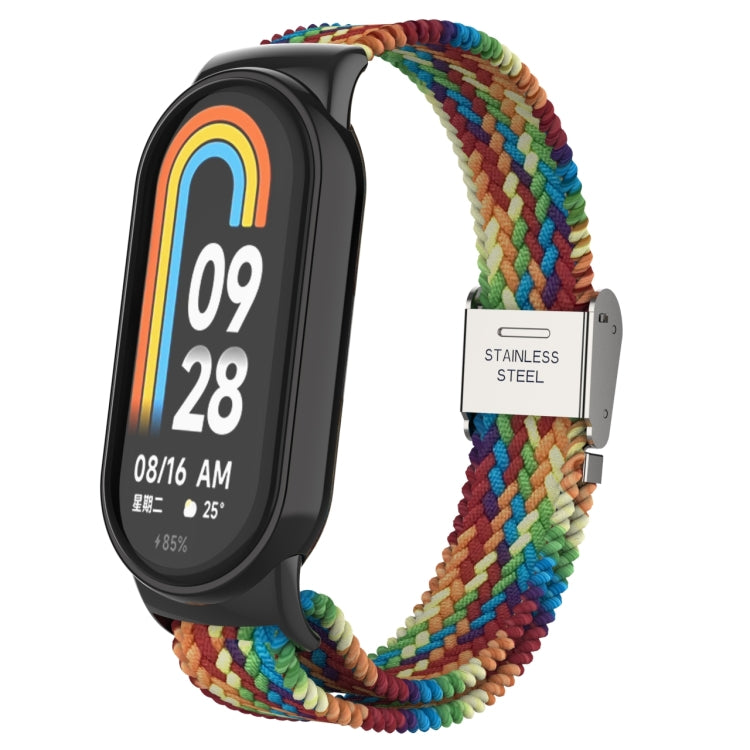 For Xiaomi Mi Band 8 Metal Head + Adjustable Nylon Braided Steel Buckle Watch Band(Colorful) - Watch Bands by PMC Jewellery | Online Shopping South Africa | PMC Jewellery