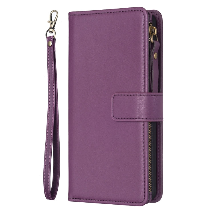 For iPhone 11 Pro 9 Card Slots Zipper Wallet Leather Flip Phone Case(Dark Purple) - iPhone 11 Pro Cases by PMC Jewellery | Online Shopping South Africa | PMC Jewellery