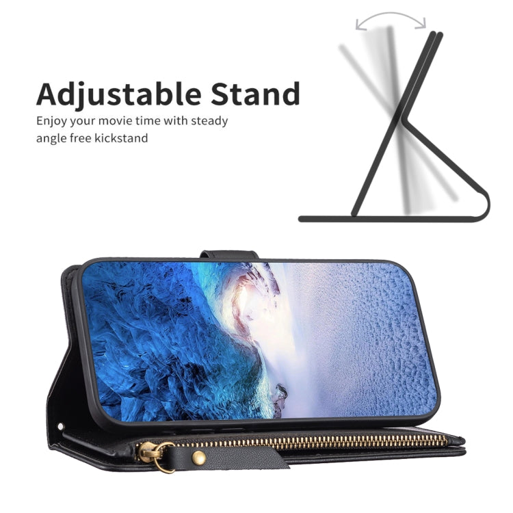 For iPhone 12 Pro Max 9 Card Slots Zipper Wallet Leather Flip Phone Case(Black) - free shipping - PMC TechLife - Order now!