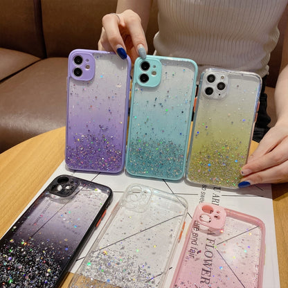 For iPhone 14 Pro Max Starry Gradient Glitter Powder TPU Phone Case(Purple) - iPhone 14 Pro Max Cases by PMC Jewellery | Online Shopping South Africa | PMC Jewellery