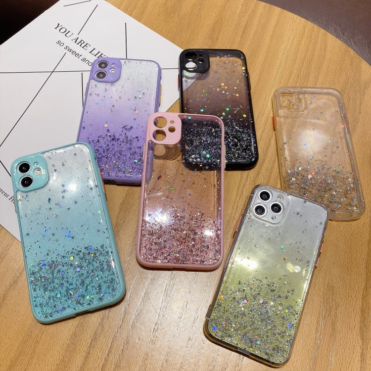 For iPhone XS / X Starry Gradient Glitter Powder TPU Phone Case(Black) - More iPhone Cases by PMC Jewellery | Online Shopping South Africa | PMC Jewellery