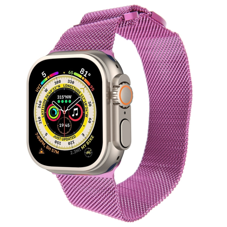 For Apple Watch Ultra 49mm Milanese Metal Magnetic Watch Band(Purple) - Watch Bands by PMC Jewellery | Online Shopping South Africa | PMC Jewellery