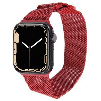 For Apple Watch 7 45mm Milanese Metal Magnetic Watch Band(Red) - Watch Bands by PMC Jewellery | Online Shopping South Africa | PMC Jewellery