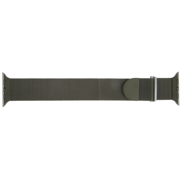 For Apple Watch SE 40mm Milanese Metal Magnetic Watch Band(Army Green) - Watch Bands by PMC Jewellery | Online Shopping South Africa | PMC Jewellery