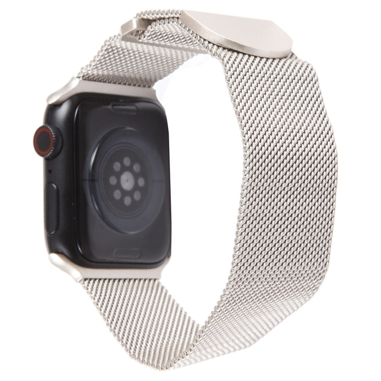 For Apple Watch 6 44mm Milanese Metal Magnetic Watch Band(Starlight) - Watch Bands by PMC Jewellery | Online Shopping South Africa | PMC Jewellery