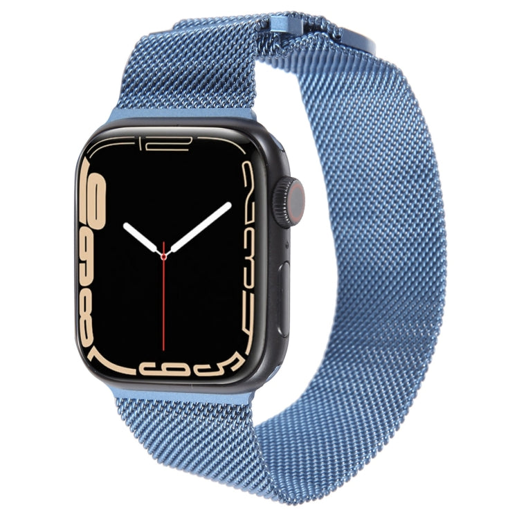 For Apple Watch 5 44mm Milanese Metal Magnetic Watch Band(Blue) - Watch Bands by PMC Jewellery | Online Shopping South Africa | PMC Jewellery