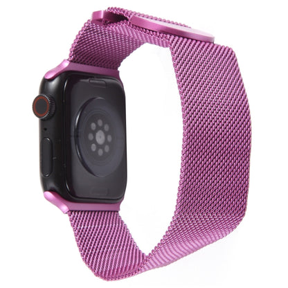 For Apple Watch 3 42mm Milanese Metal Magnetic Watch Band(Purple) - Watch Bands by PMC Jewellery | Online Shopping South Africa | PMC Jewellery