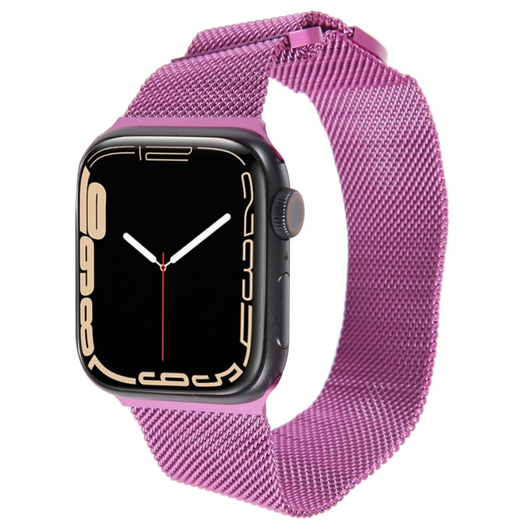 For Apple Watch 3 42mm Milanese Metal Magnetic Watch Band(Purple) - Watch Bands by PMC Jewellery | Online Shopping South Africa | PMC Jewellery