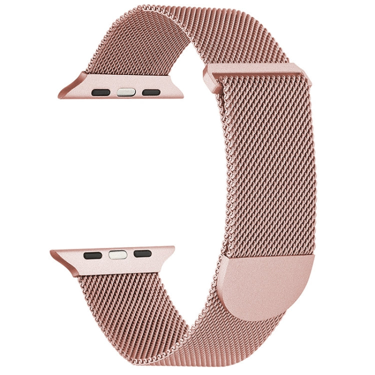 For Apple Watch 42mm Milanese Metal Magnetic Watch Band(Pink) - Watch Bands by PMC Jewellery | Online Shopping South Africa | PMC Jewellery