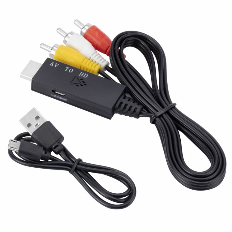 AV to HDMI 1080P HD Converter, Length: 1m(Black) - Converter by PMC TechLife | Online Shopping South Africa | PMC TechLife | Buy Now Pay Later Mobicred